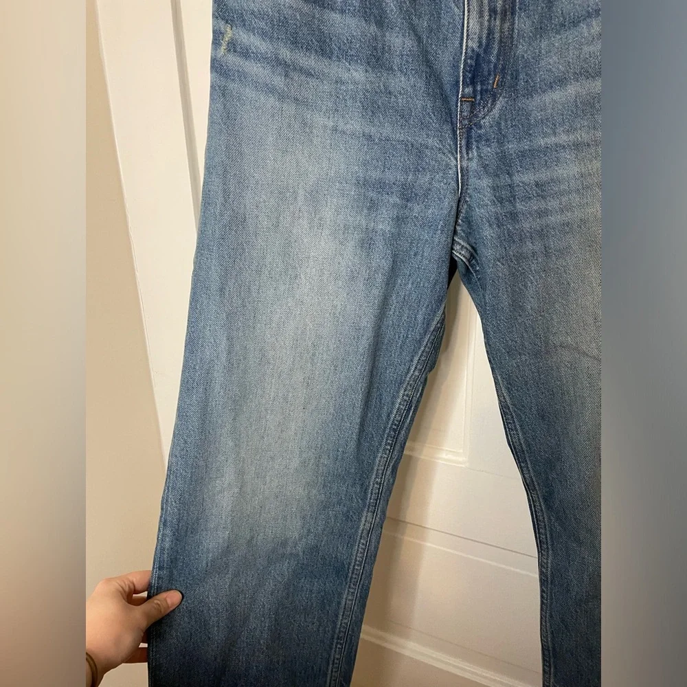 J. Crew Point Sur Rigid Denim High Rise Vista Straight Jean in Medium Wash